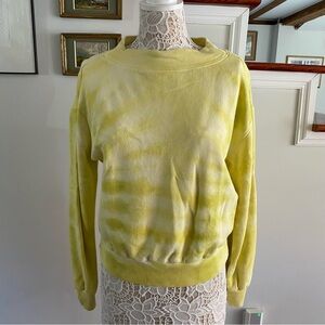 PILCRO and The Letterpress x Anthropologie Mock Neck Yellow Sweatshirt Small